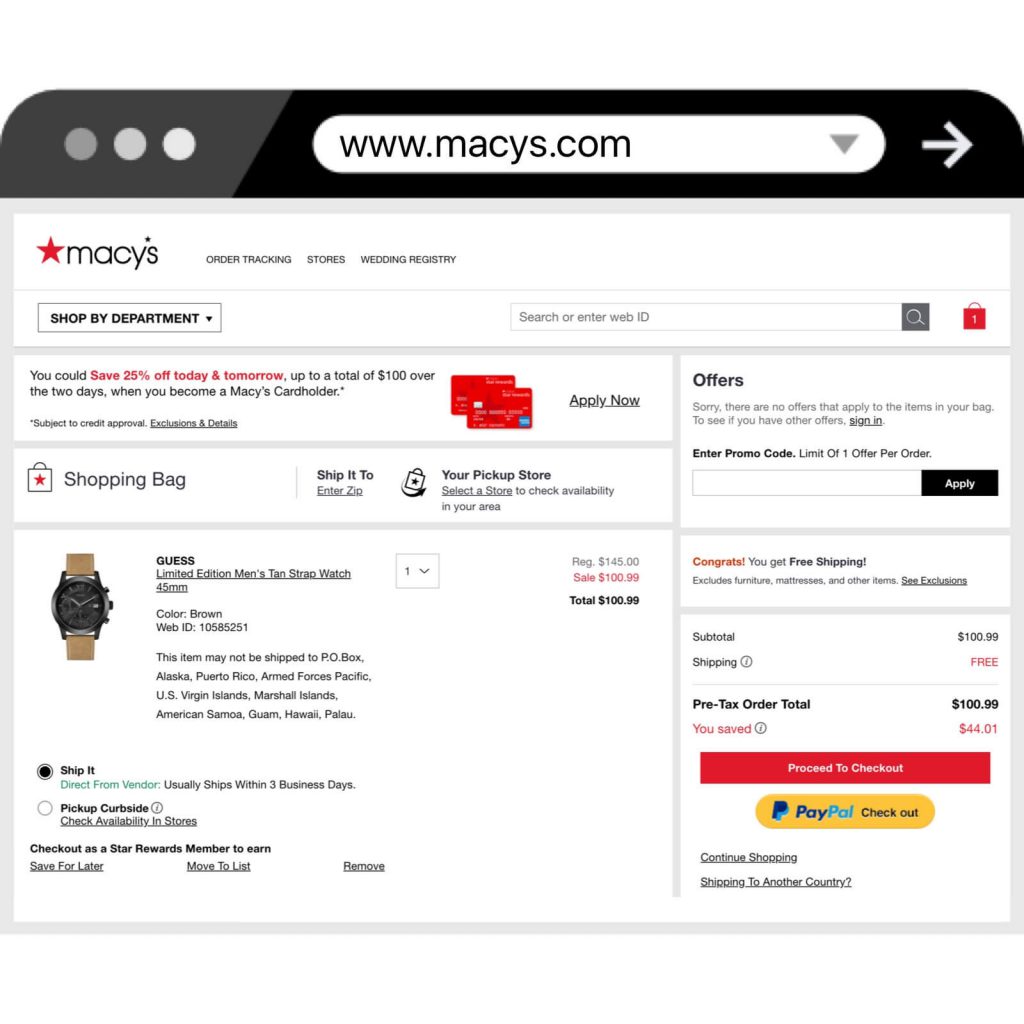 Checkout at Macy's