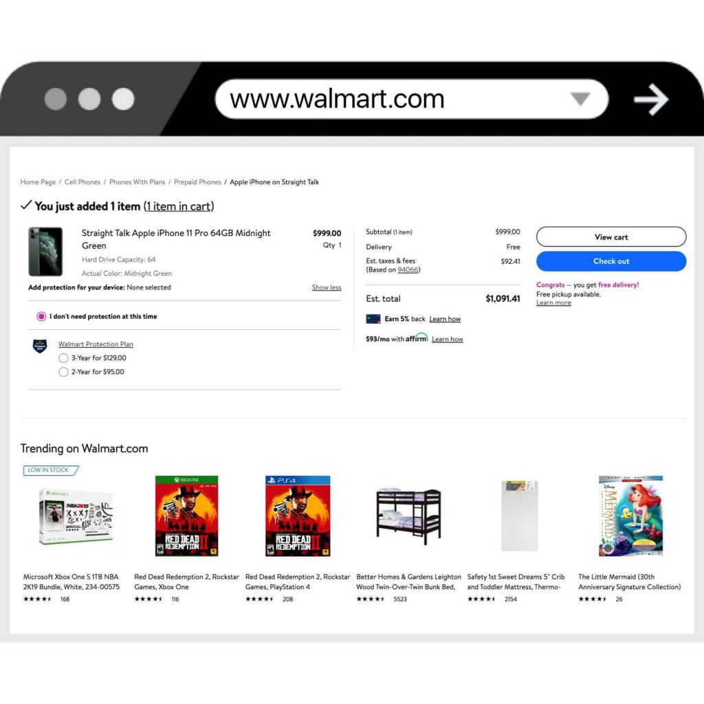 Shop from Walmart and Checkout