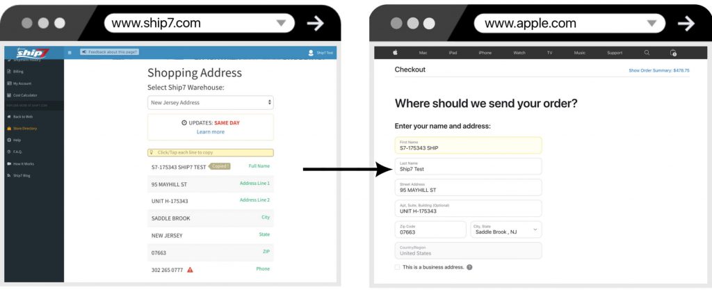 Shop from Apple with Ship7