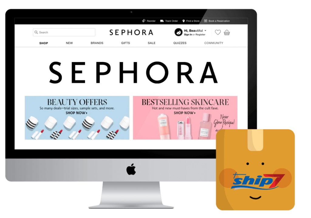 Shop from sephora with Ship7